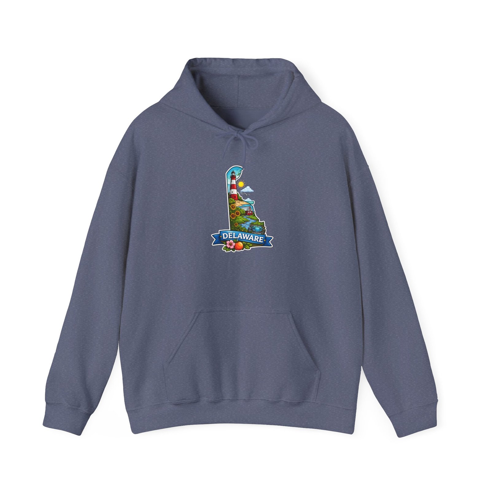 Delaware State Map Hoodie — Colorful Scenic Landmark Design - Image 37