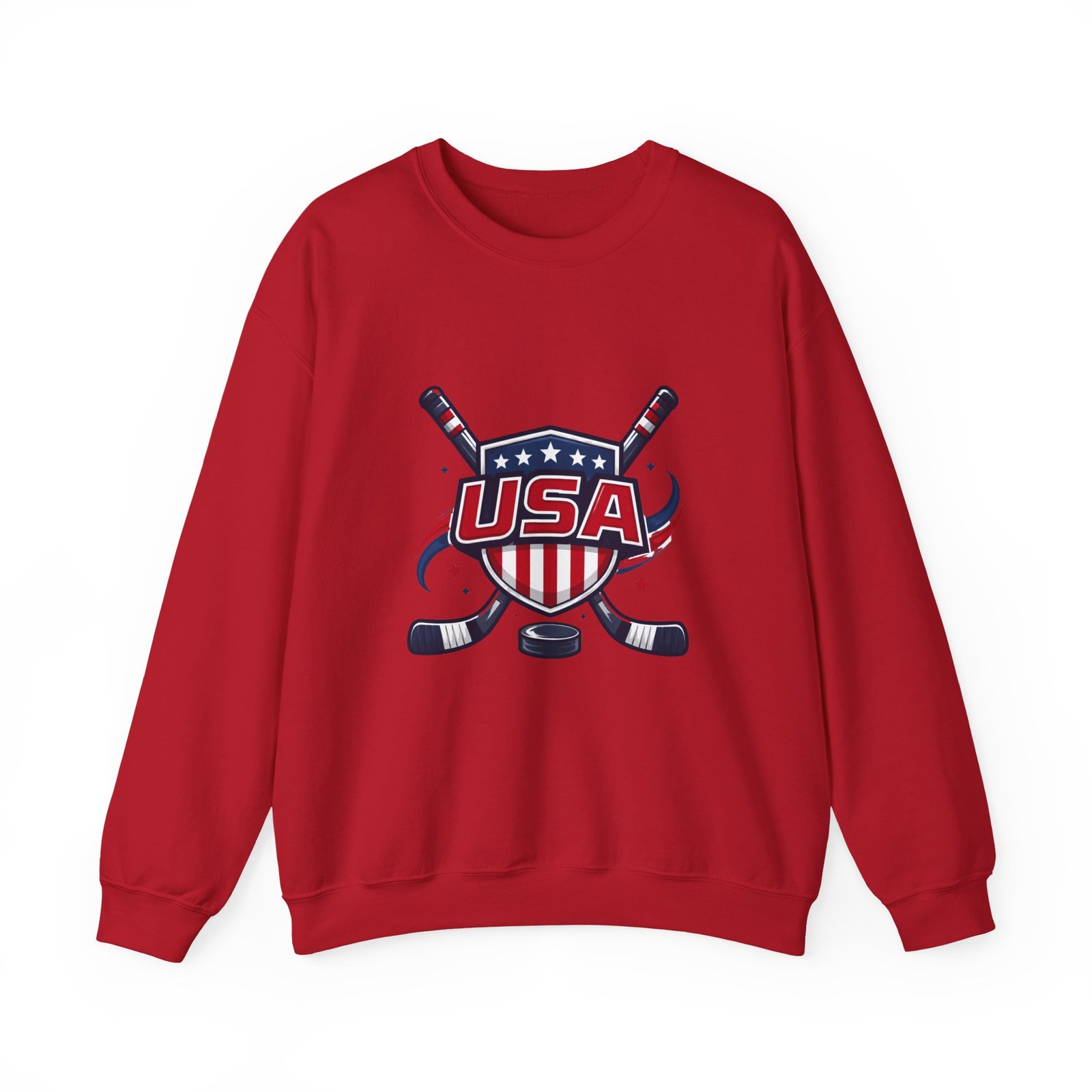 USA Hockey Crewneck Sweatshirt – Patriotic Hockey Logo Pullover - Image 53