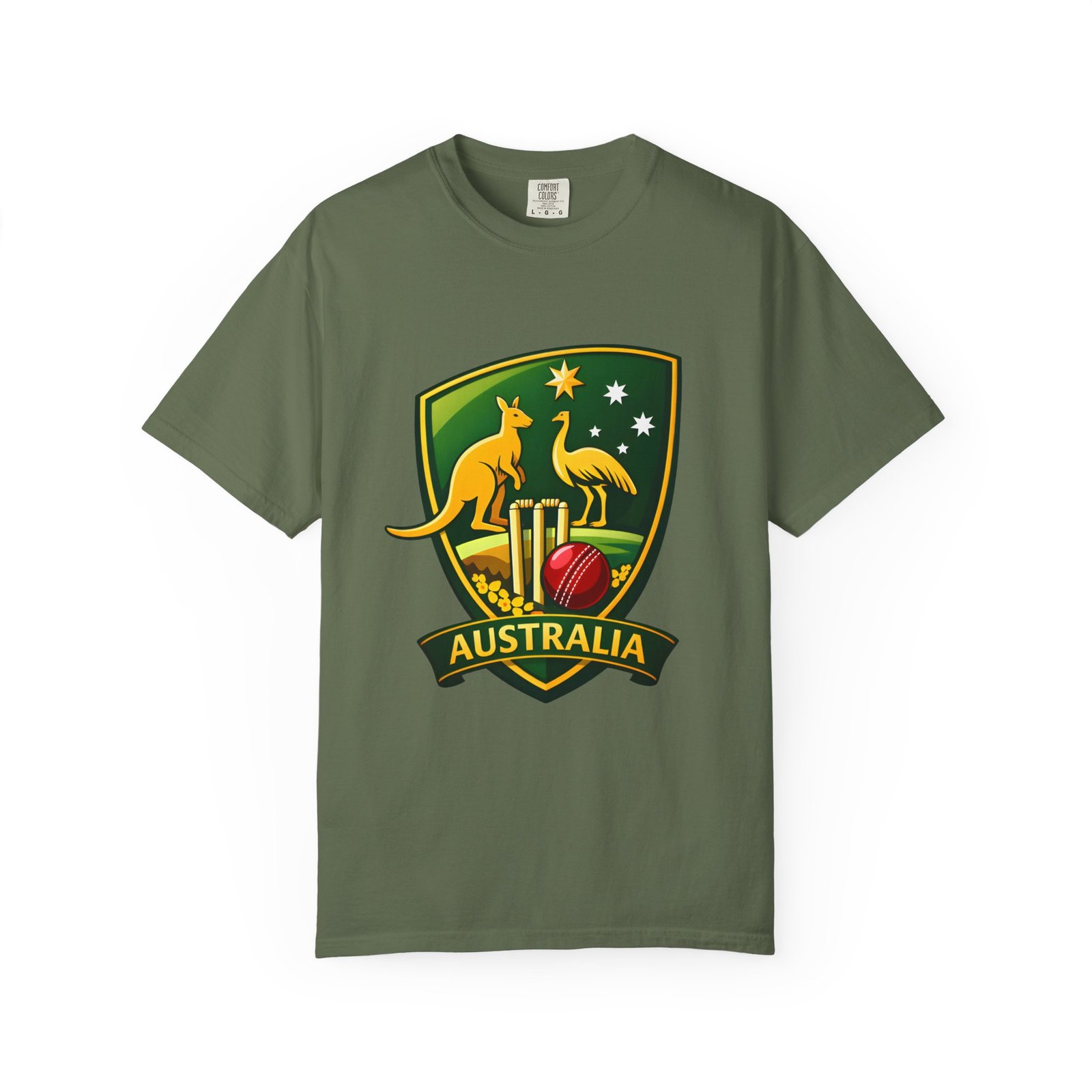 Australia Cricket Shield T-Shirt — Kangaroo & Emu Crest Tee - Image 37
