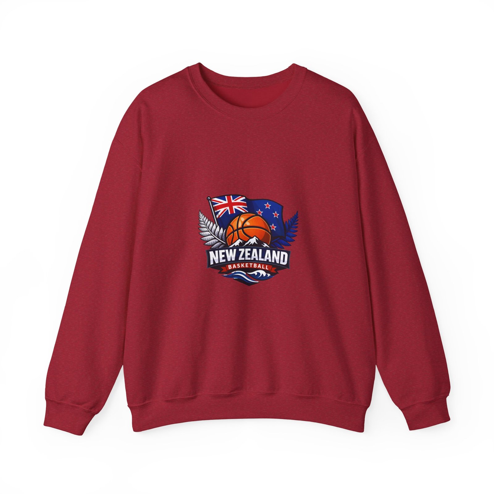 New Zealand Basketball Crewneck Sweatshirt – Kiwi Basketball Flag Design - Image 49