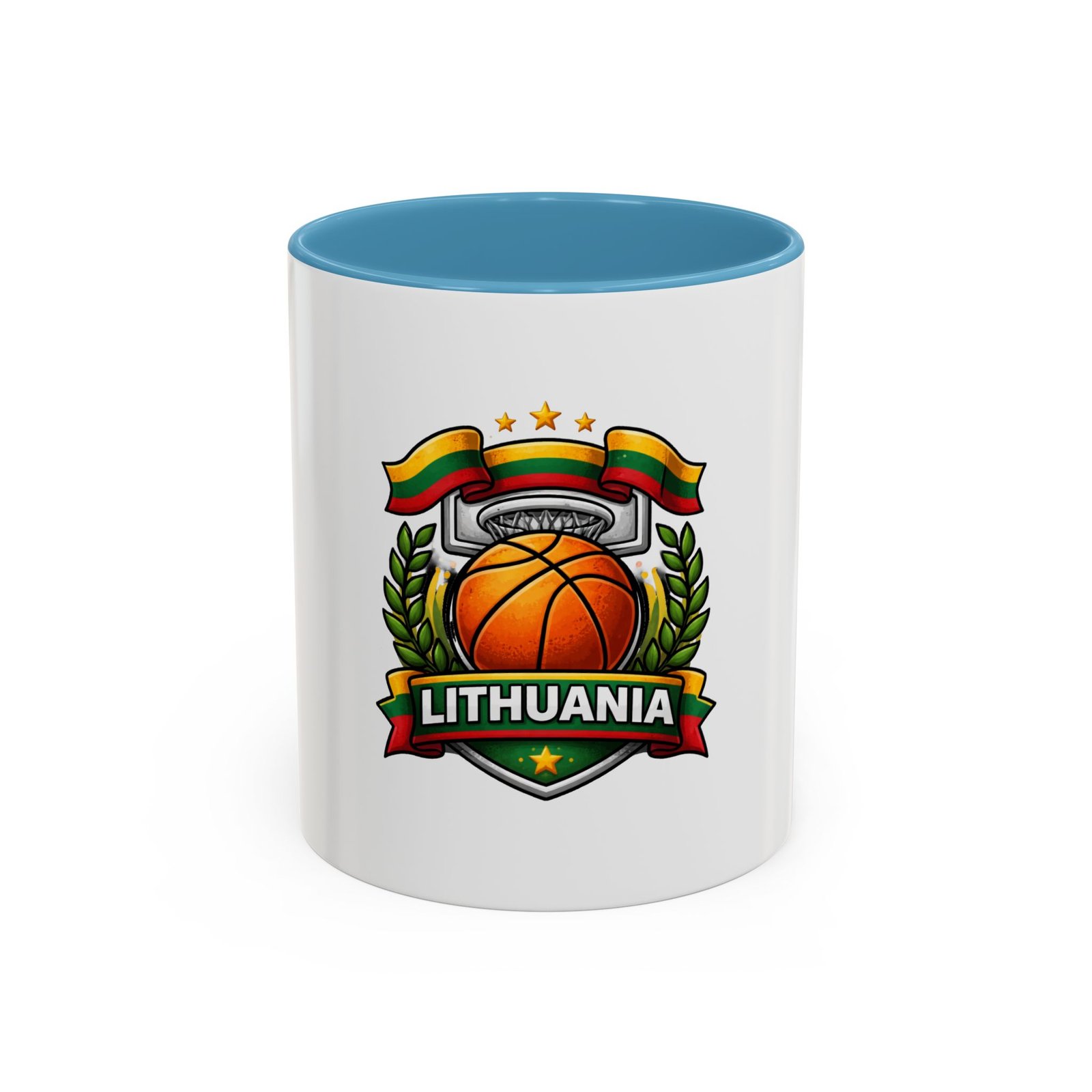 Lithuania Basketball Crest Accent Coffee Mug (11/15oz) - Image 33
