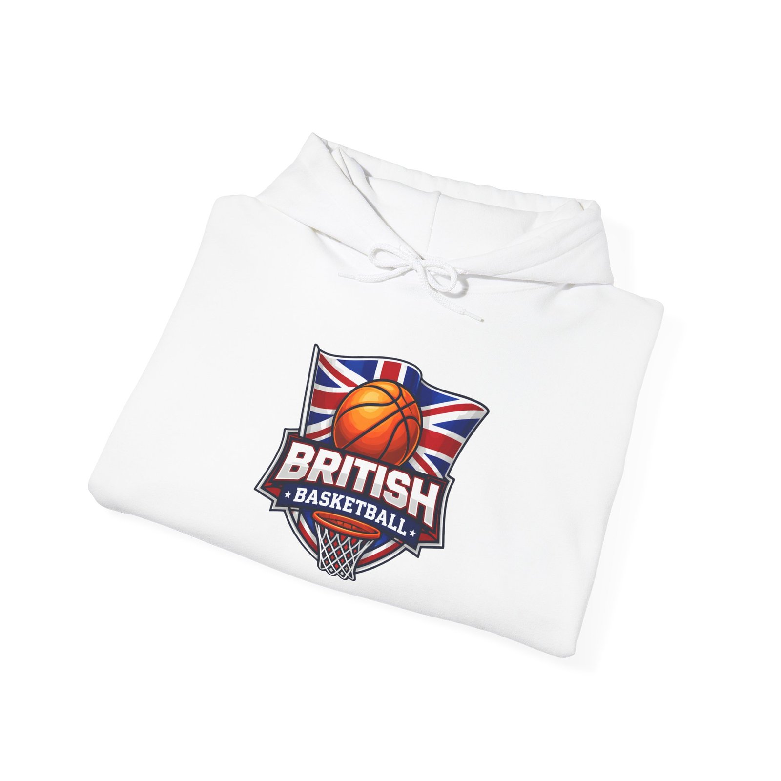British Basketball Hoodie - Union Jack Basketball Logo Pullover - Image 4
