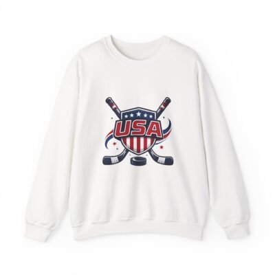USA Hockey Crewneck Sweatshirt – Patriotic Hockey Logo Pullover