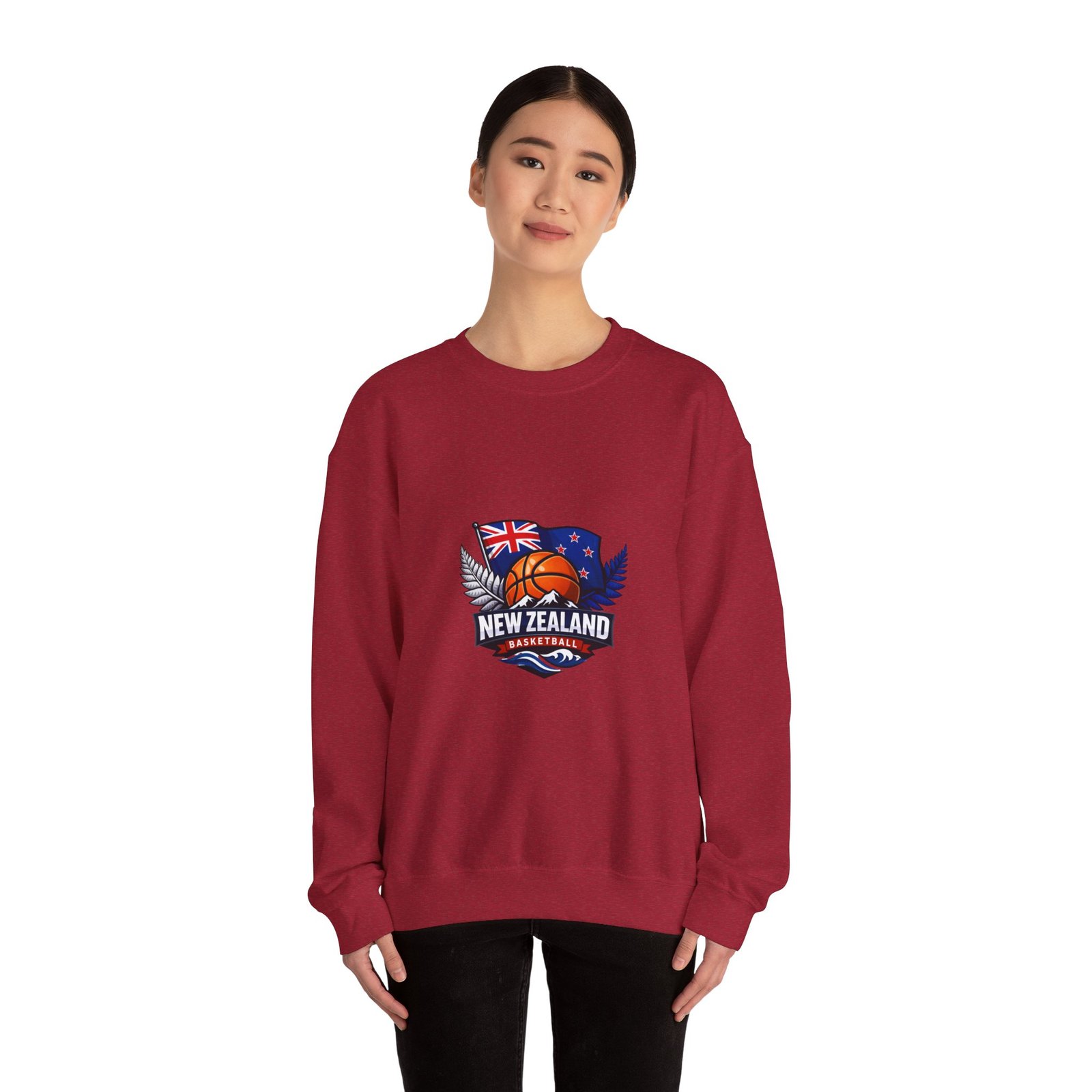 New Zealand Basketball Crewneck Sweatshirt – Kiwi Basketball Flag Design - Image 52