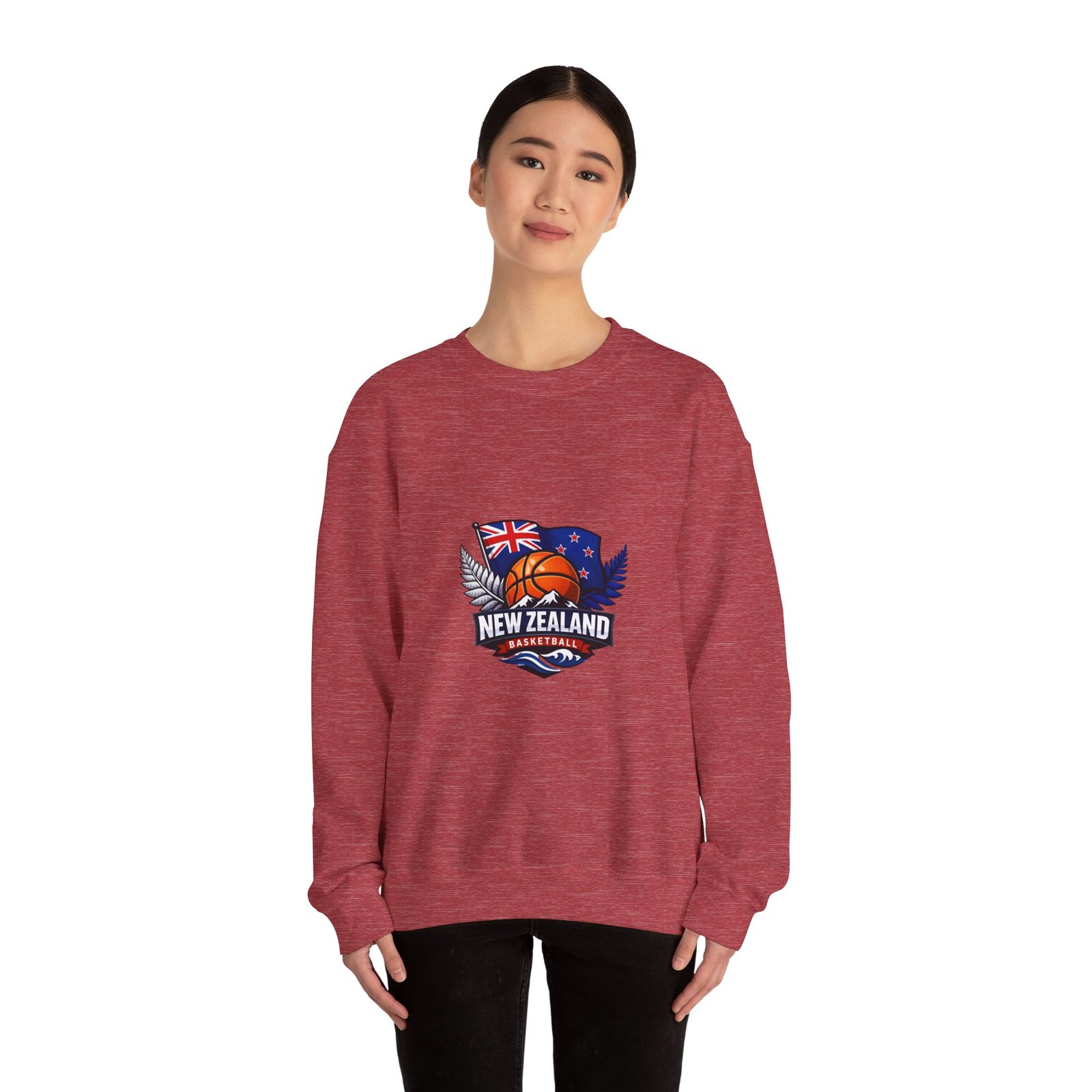 New Zealand Basketball Crewneck Sweatshirt – Kiwi Basketball Flag Design - Image 44