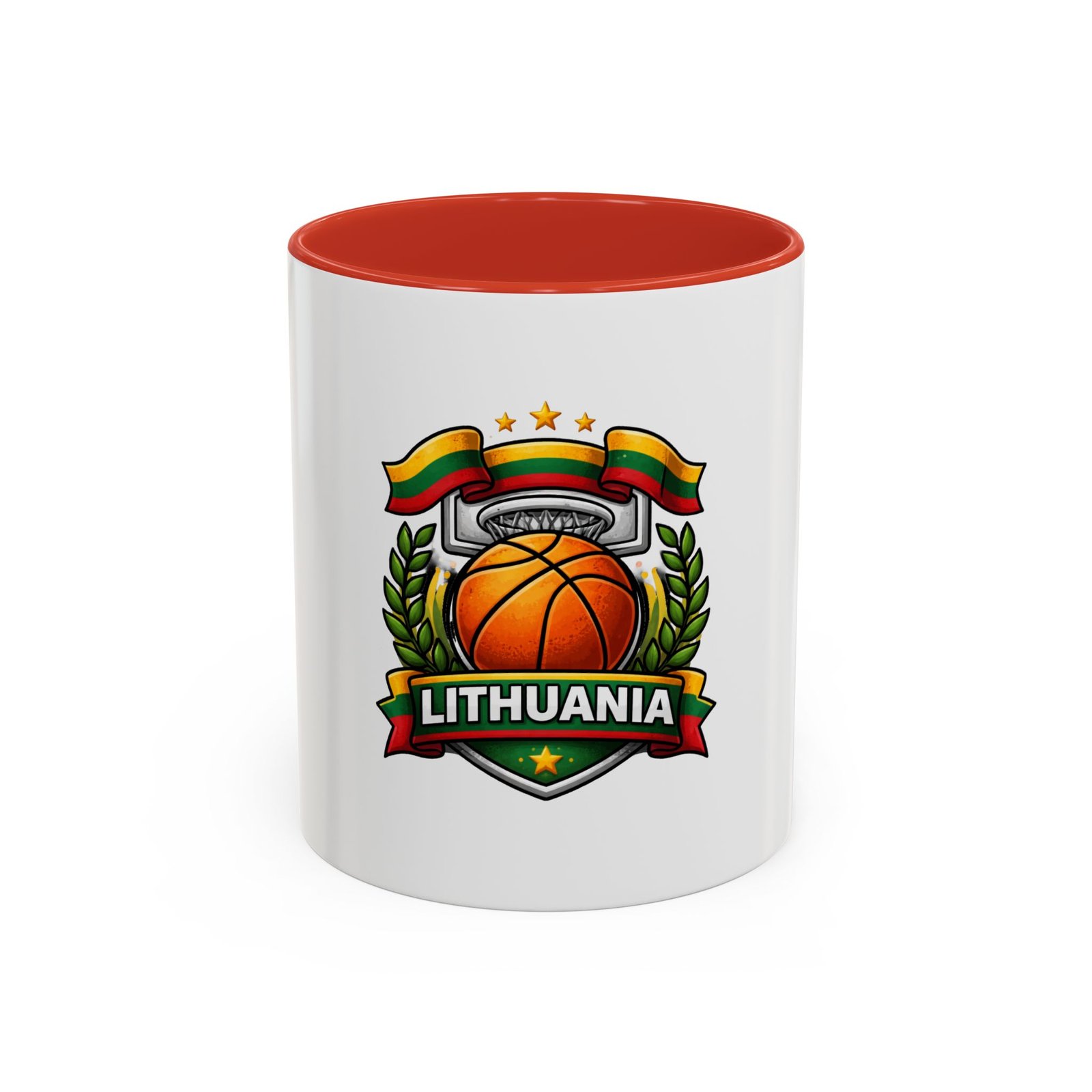 Lithuania Basketball Crest Accent Coffee Mug (11/15oz) - Image 13