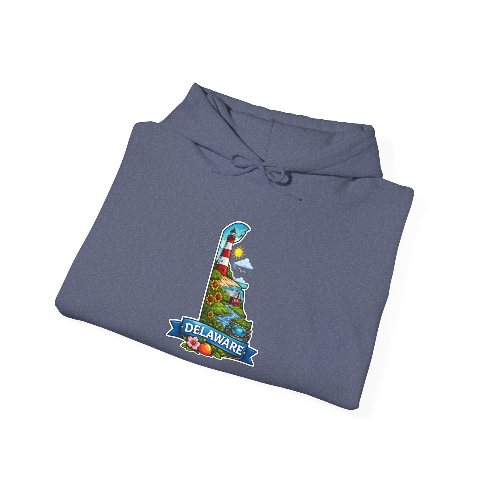 Delaware State Map Hoodie — Colorful Scenic Landmark Design - Image 40