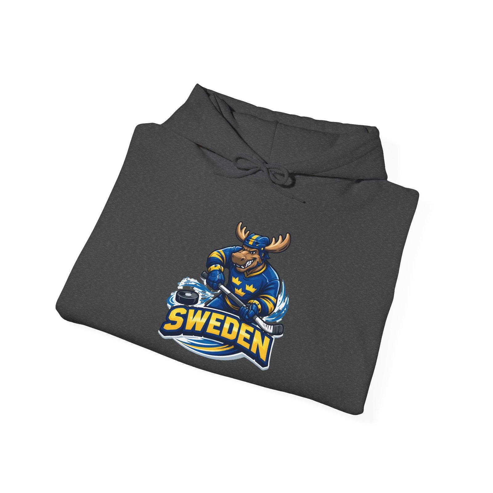 Sweden Moose Hockey Hoodie - Scandinavian Ice Hockey Fan Sweatshirt - Image 32