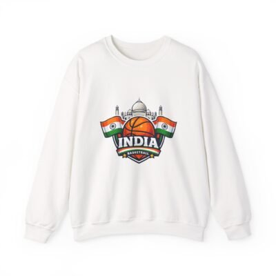 India Basketball Crewneck Sweatshirt – Indian Flag Basketball Emblem