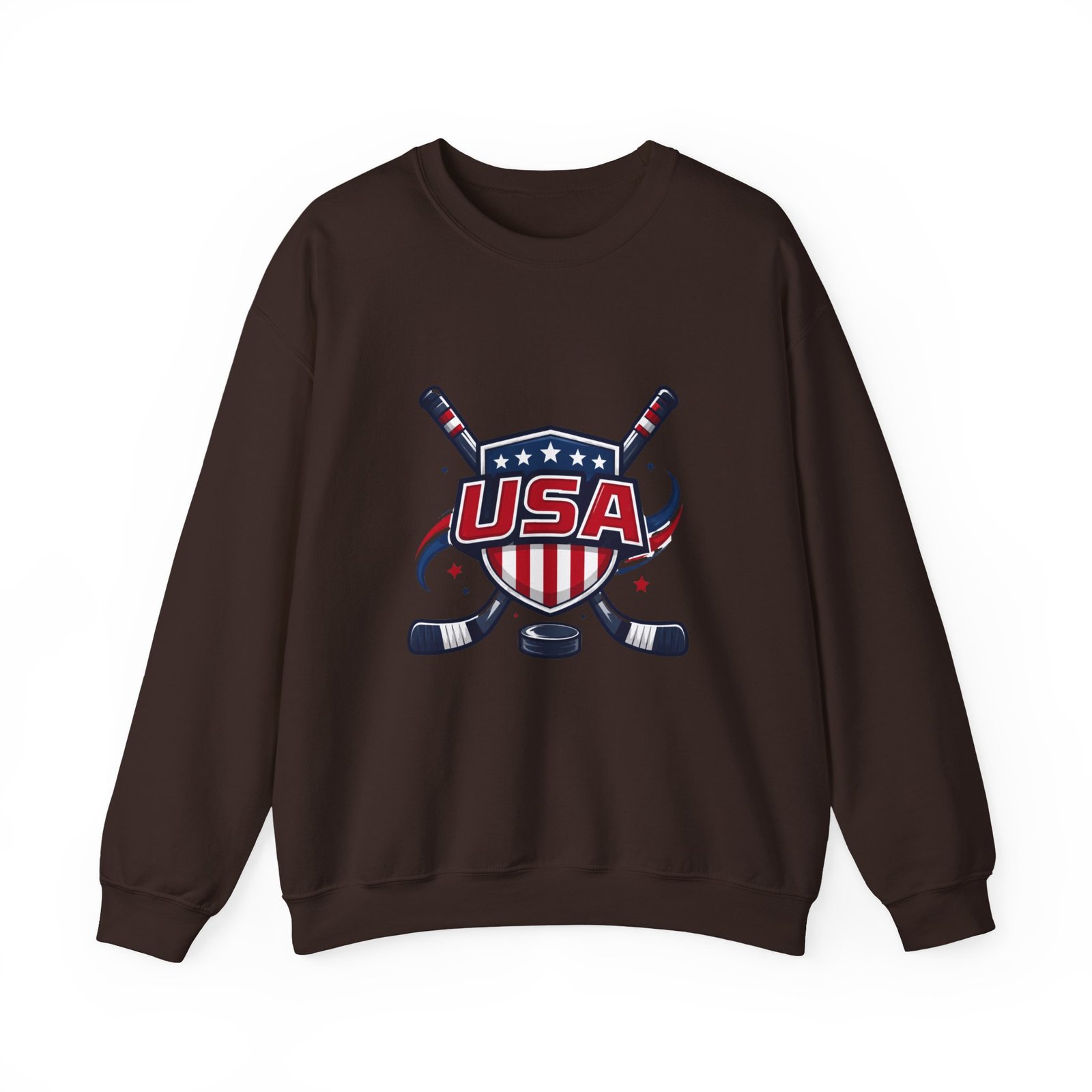 USA Hockey Crewneck Sweatshirt – Patriotic Hockey Logo Pullover - Image 25
