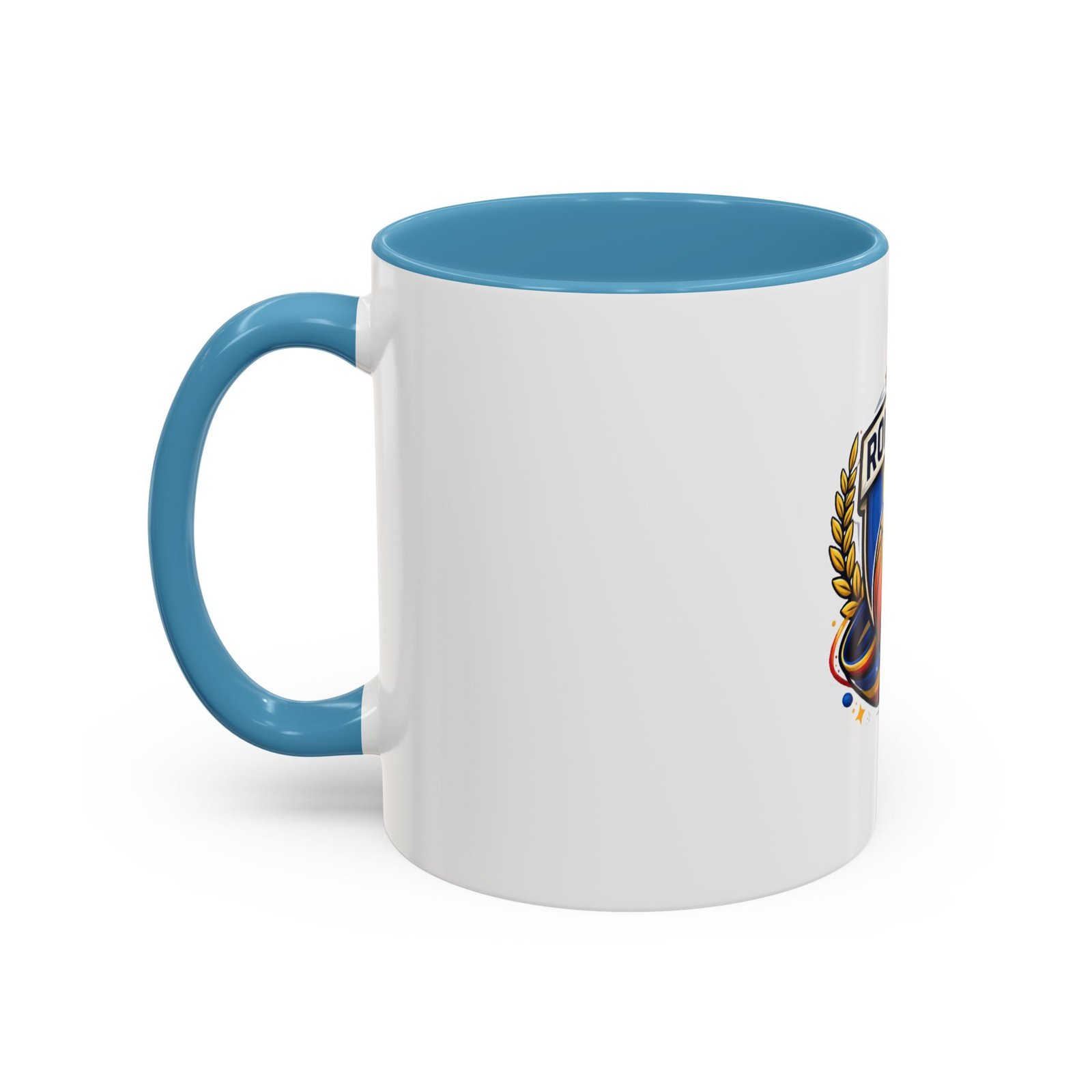 Romania Basketball Crest Accent Mug — 11oz/15oz Coffee Cup - Image 35
