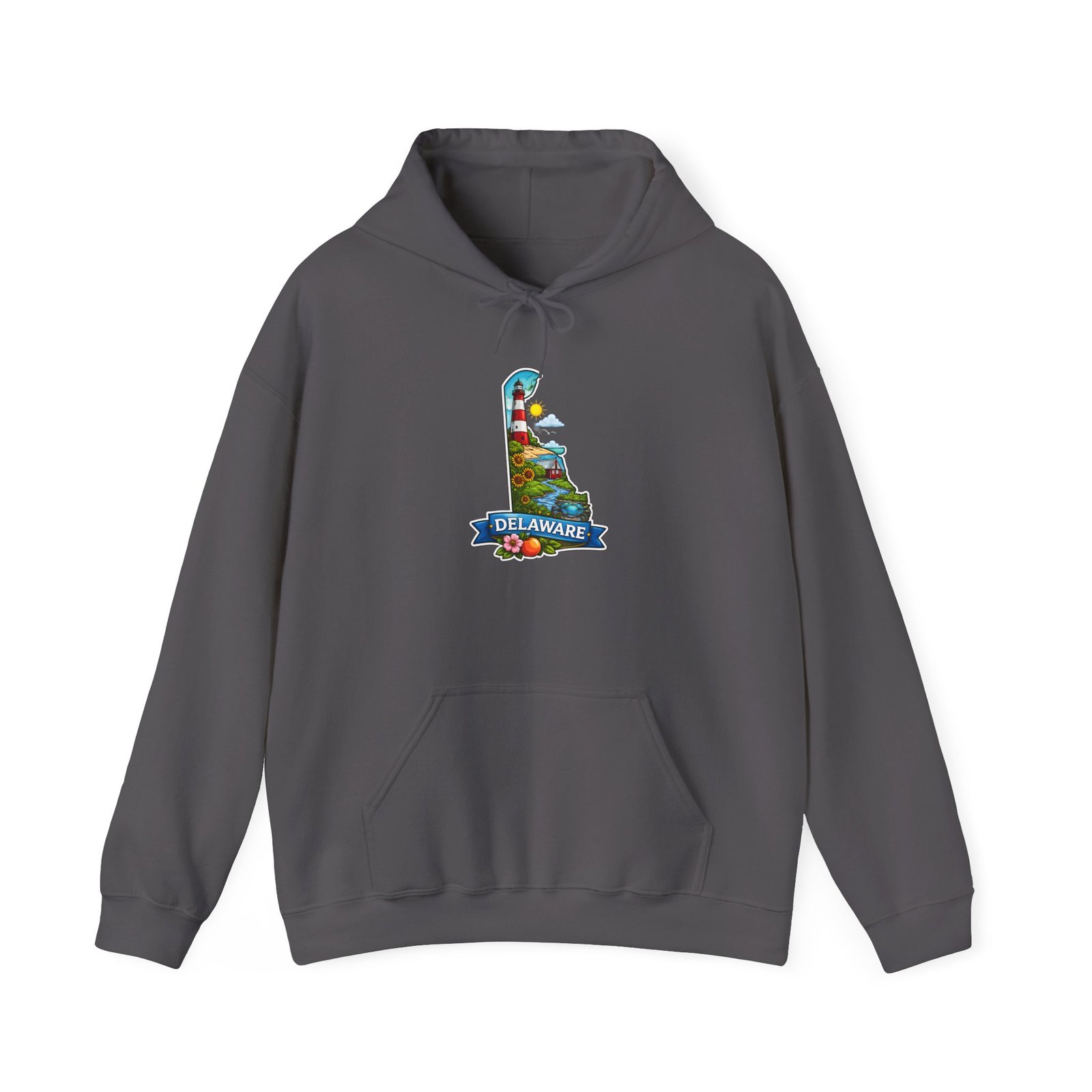 Delaware State Map Hoodie — Colorful Scenic Landmark Design - Image 33