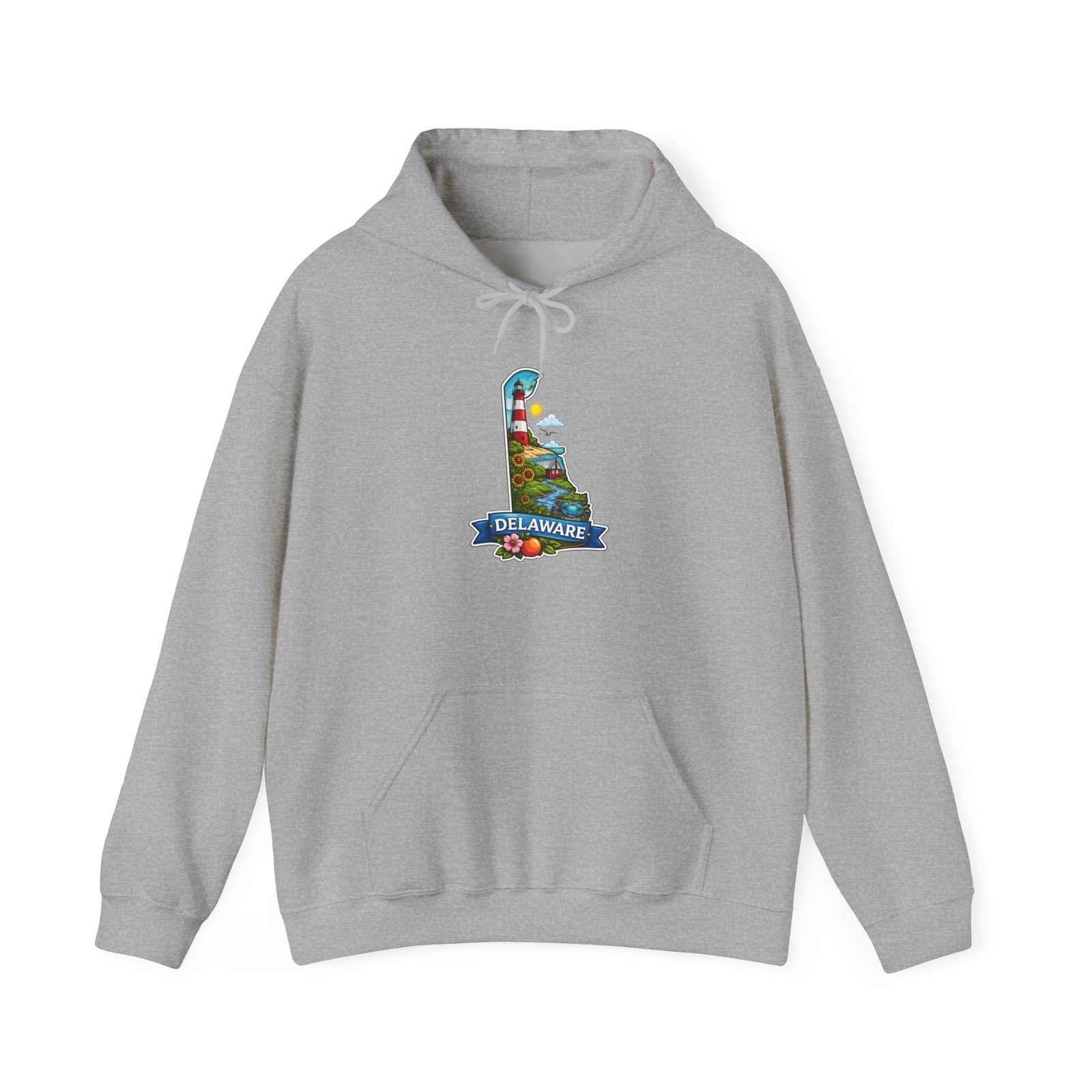 Delaware State Map Hoodie — Colorful Scenic Landmark Design - Image 17