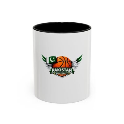 Pakistan Basketball Logo Accent Coffee Mug — Pakistani Hoops Fan Gift (11/15 oz)