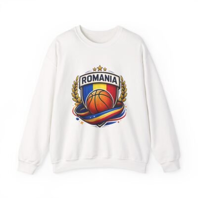 Romania Basketball Crewneck Sweatshirt — Romanian Flag Hoop Team Pullover