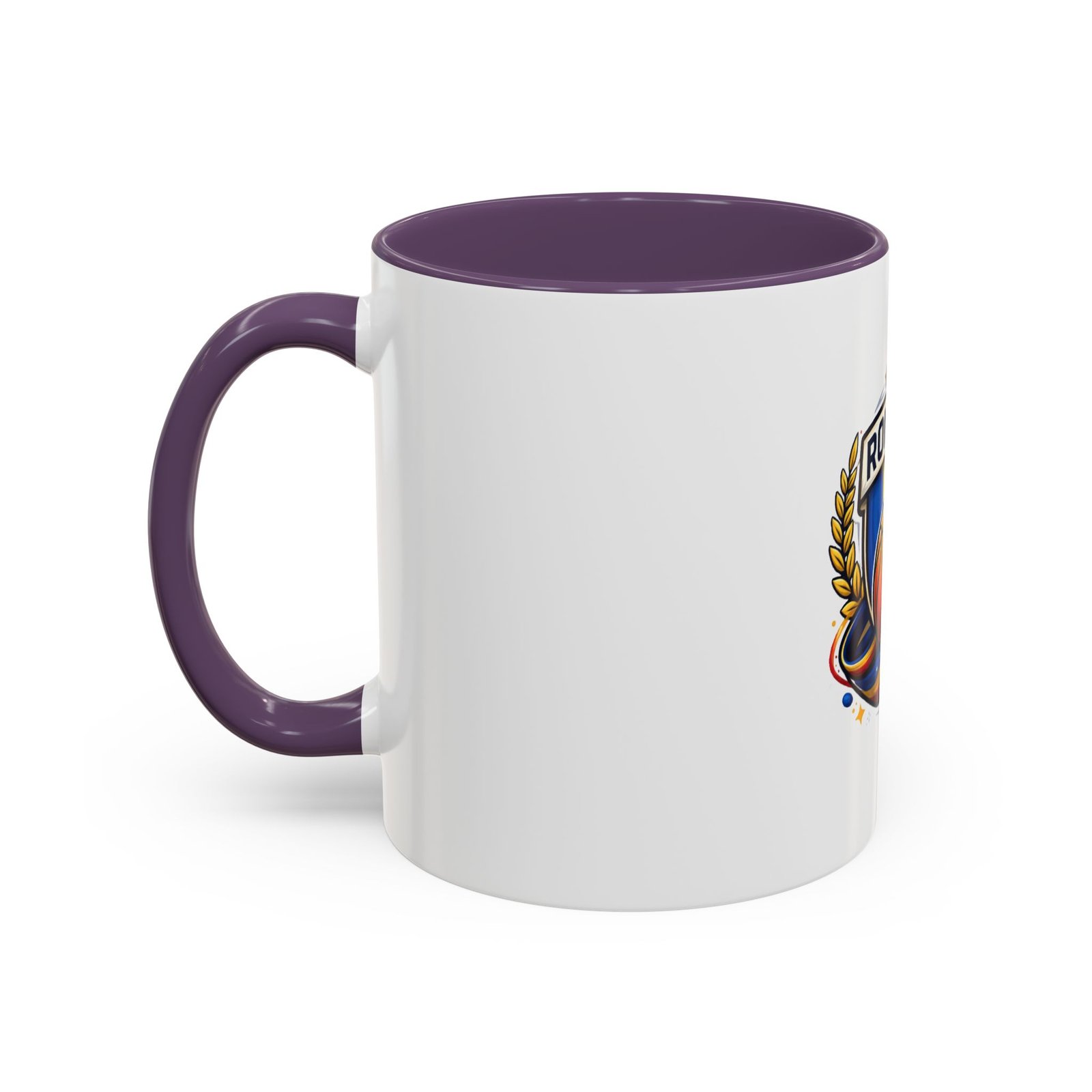 Romania Basketball Crest Accent Mug — 11oz/15oz Coffee Cup - Image 63