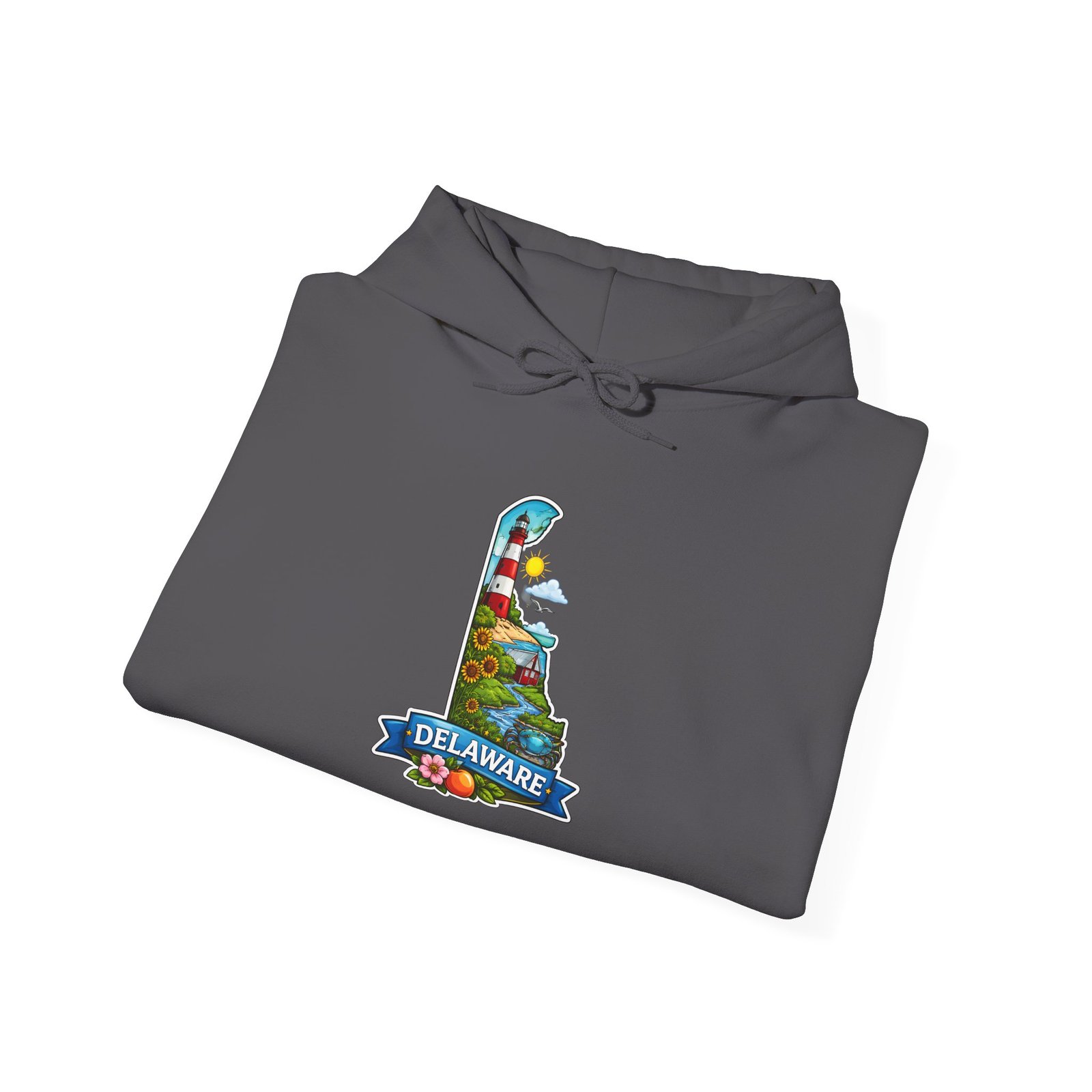 Delaware State Map Hoodie — Colorful Scenic Landmark Design - Image 36