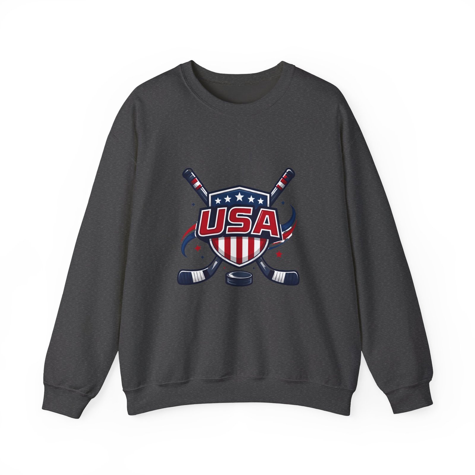 USA Hockey Crewneck Sweatshirt – Patriotic Hockey Logo Pullover - Image 33
