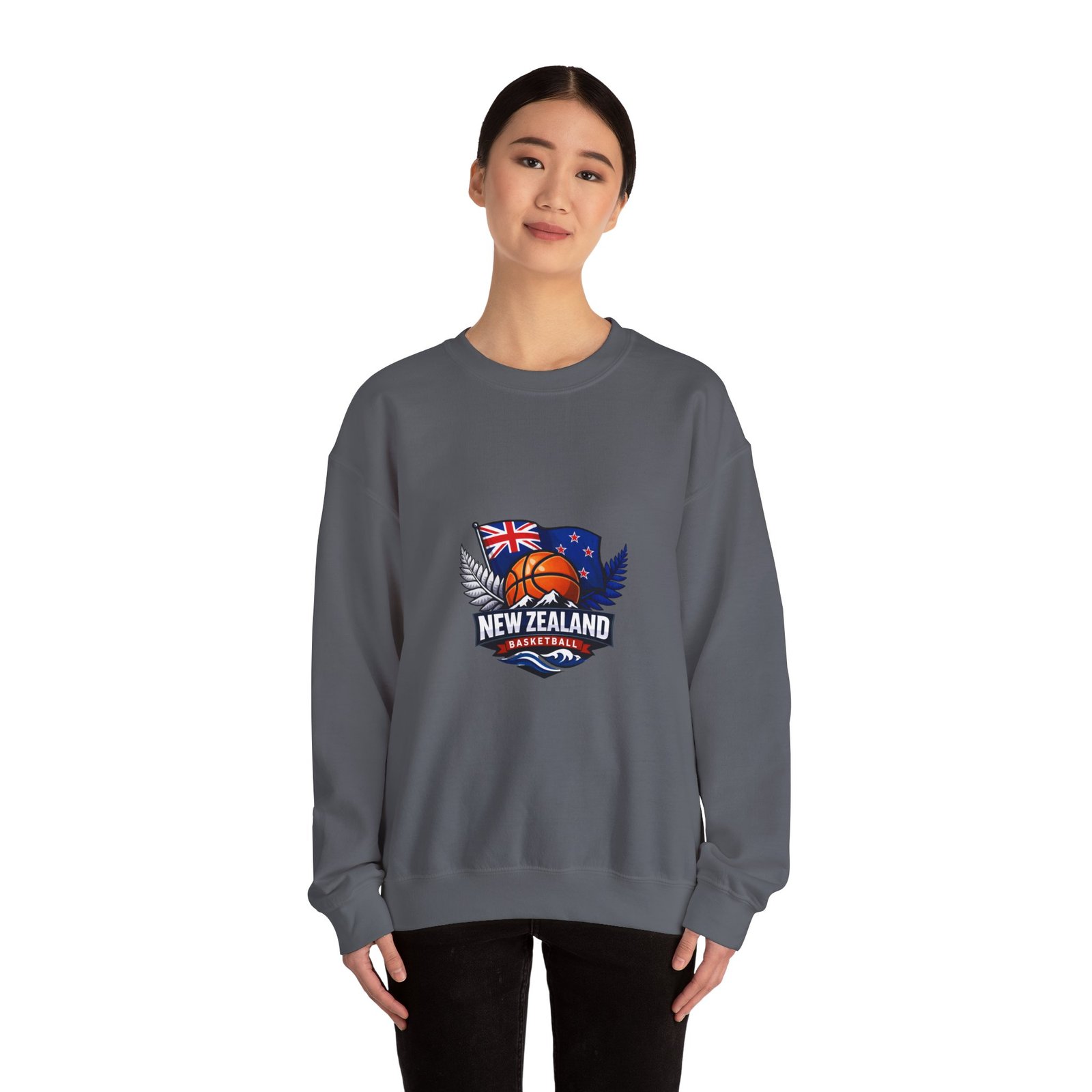 New Zealand Basketball Crewneck Sweatshirt – Kiwi Basketball Flag Design - Image 40