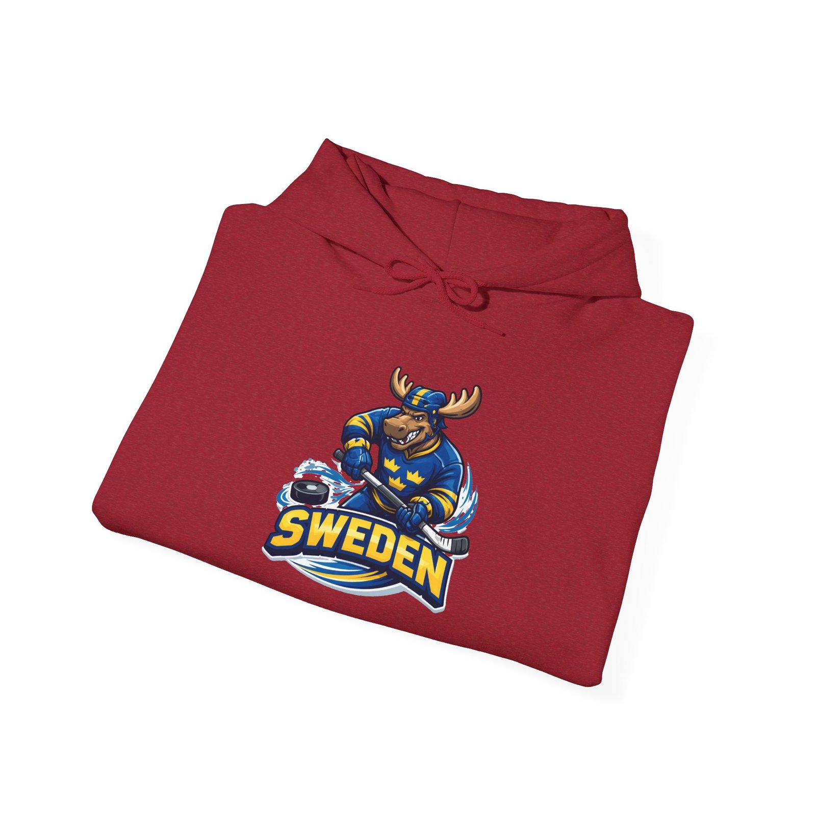 Sweden Moose Hockey Hoodie - Scandinavian Ice Hockey Fan Sweatshirt - Image 48