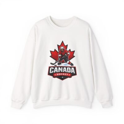 Canada Hockey Crewneck Sweatshirt — Maple Leaf Hockey Player Pullover