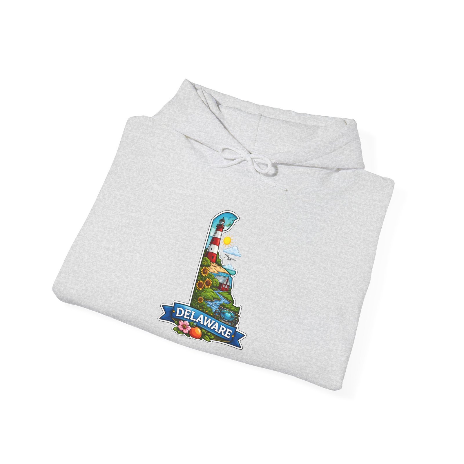 Delaware State Map Hoodie — Colorful Scenic Landmark Design - Image 8