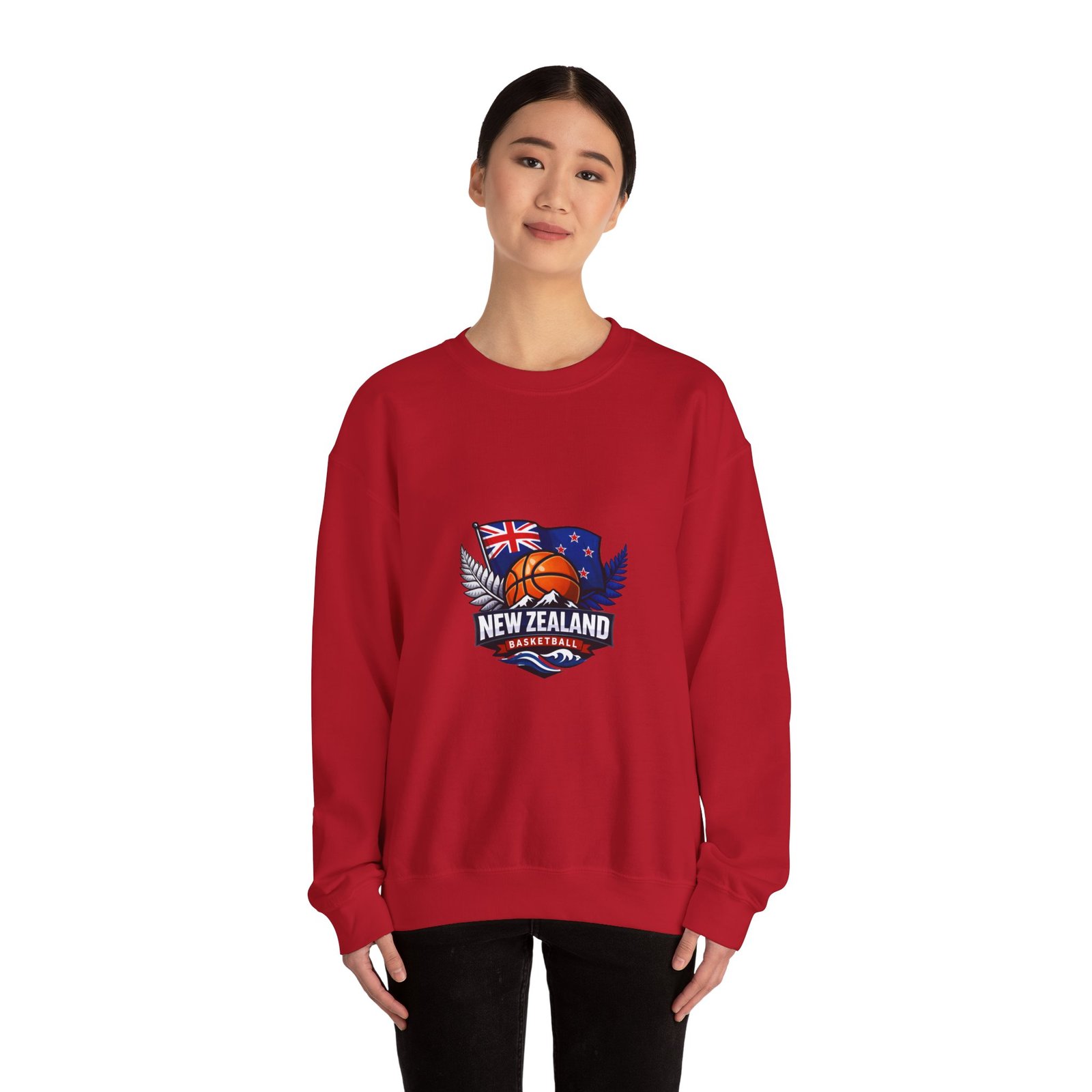 New Zealand Basketball Crewneck Sweatshirt – Kiwi Basketball Flag Design - Image 56