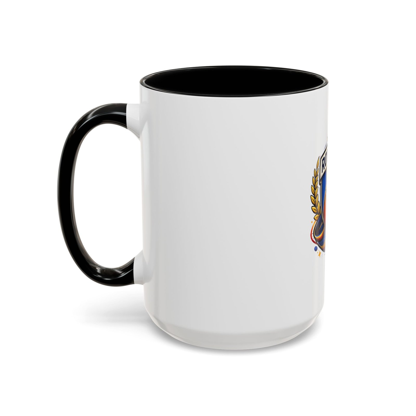 Romania Basketball Crest Accent Mug — 11oz/15oz Coffee Cup - Image 19