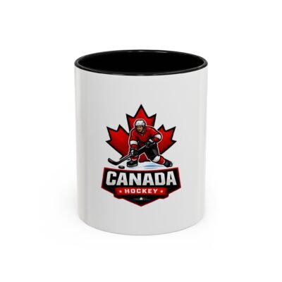 Canada Hockey Mug — Maple Leaf Hockey Player Coffee Cup (11/15oz)
