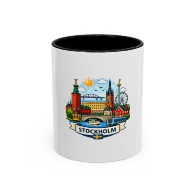 Stockholm Skyline Coffee Mug – Illustrated Sweden Travel Souvenir (11/15oz)