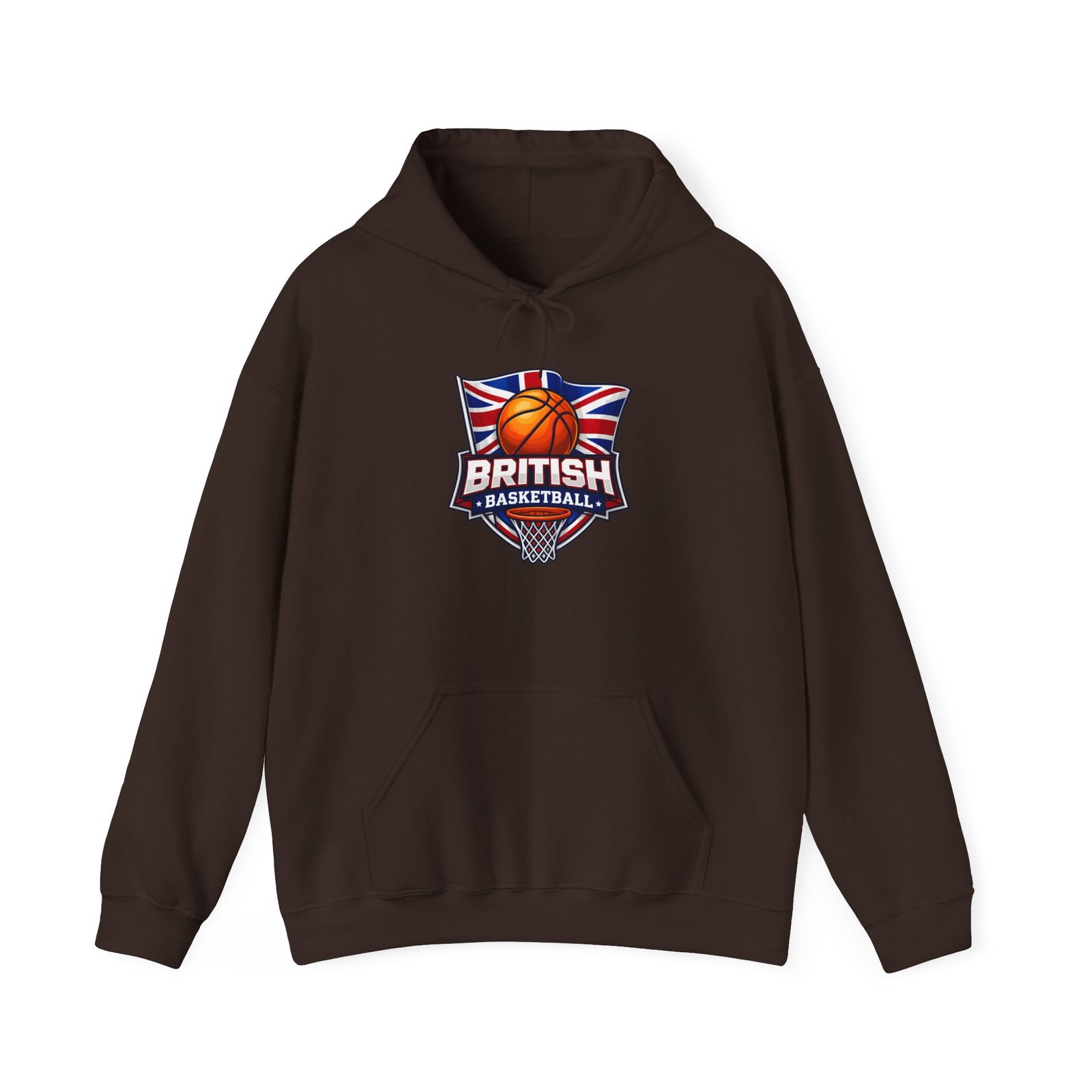 British Basketball Hoodie - Union Jack Basketball Logo Pullover - Image 26
