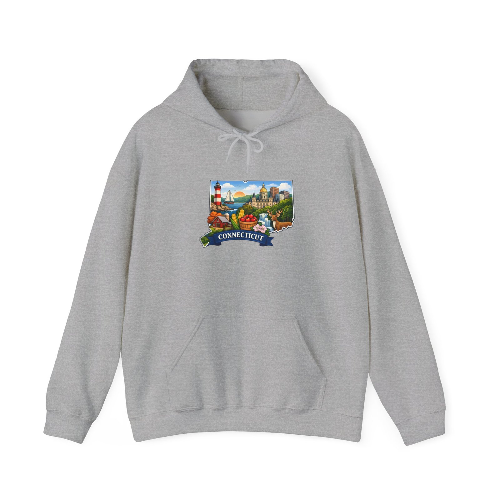 Connecticut Scenic Hoodie — State Map & Landmarks Sweatshirt - Image 17