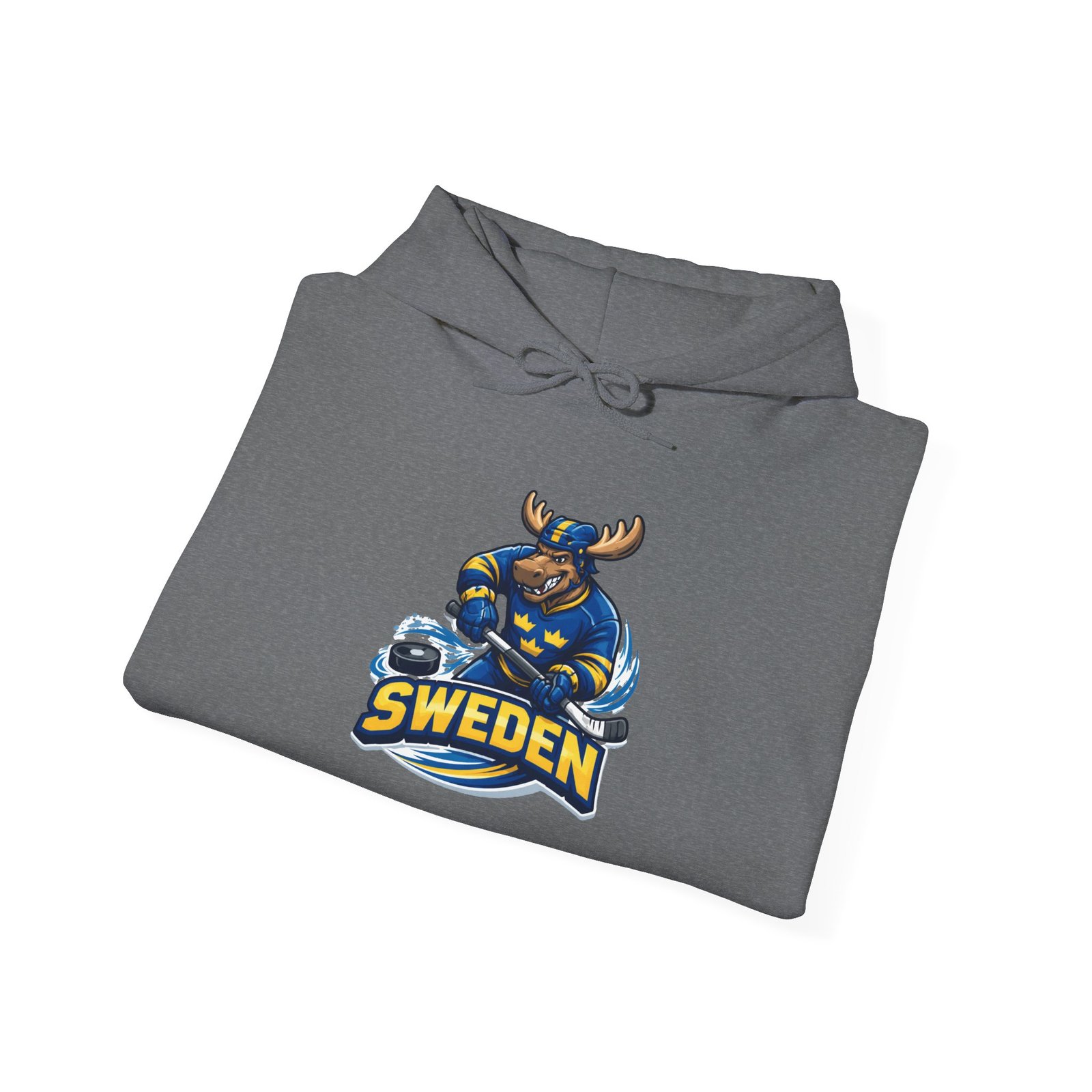 Sweden Moose Hockey Hoodie - Scandinavian Ice Hockey Fan Sweatshirt - Image 28