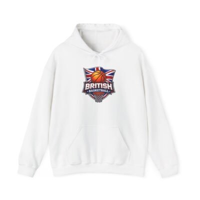 British Basketball Logo Hoodie - Union Jack Basketball Crest Pullover