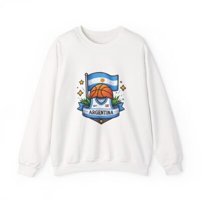Argentina Basketball Crewneck Sweatshirt — Argentina Flag & Basketball Crest
