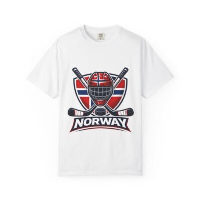 Norway Ice Hockey Tee — Norwegian Flag Helmet & Crossed Sticks T-Shirt