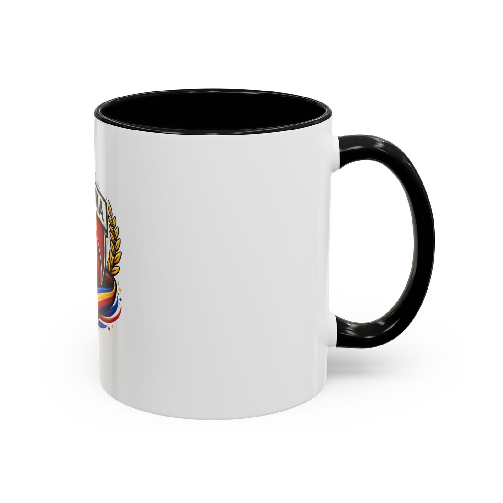 Romania Basketball Crest Accent Mug — 11oz/15oz Coffee Cup - Image 2