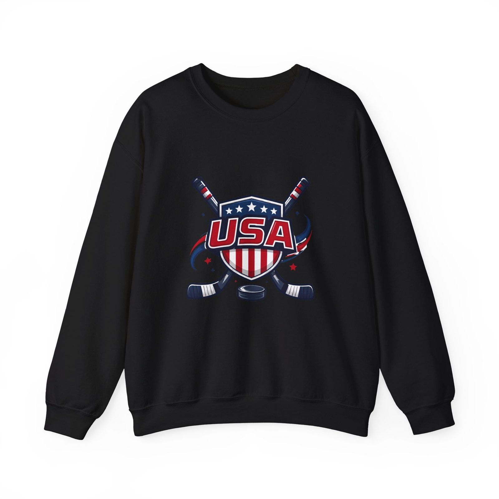 USA Hockey Crewneck Sweatshirt – Patriotic Hockey Logo Pullover - Image 17