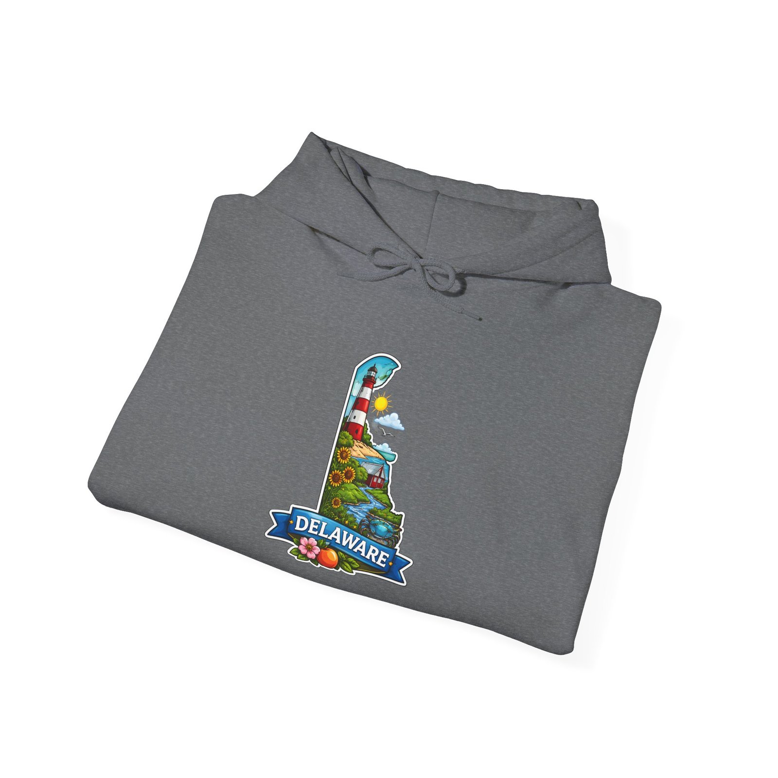 Delaware State Map Hoodie — Colorful Scenic Landmark Design - Image 28