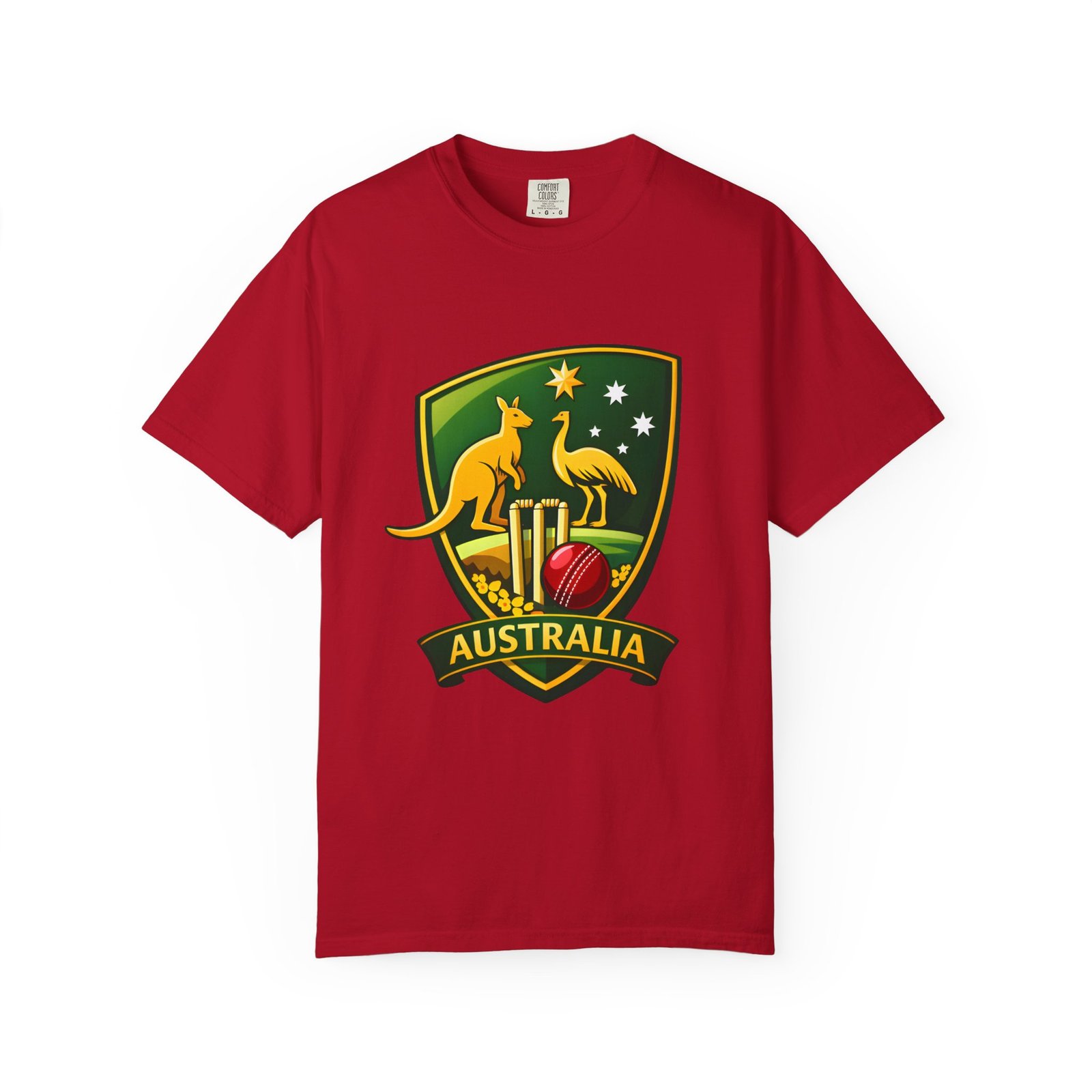 Australia Cricket Shield T-Shirt — Kangaroo & Emu Crest Tee - Image 57
