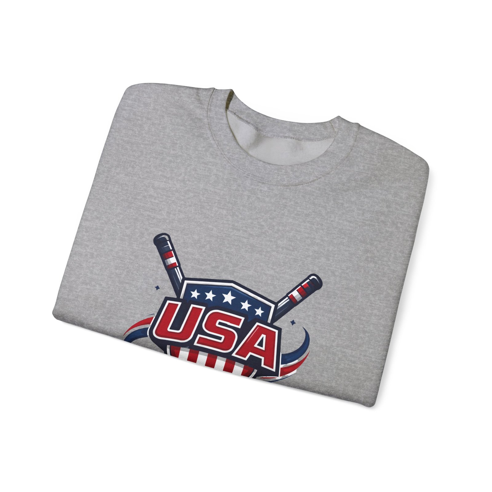 USA Hockey Crewneck Sweatshirt – Patriotic Hockey Logo Pullover - Image 23