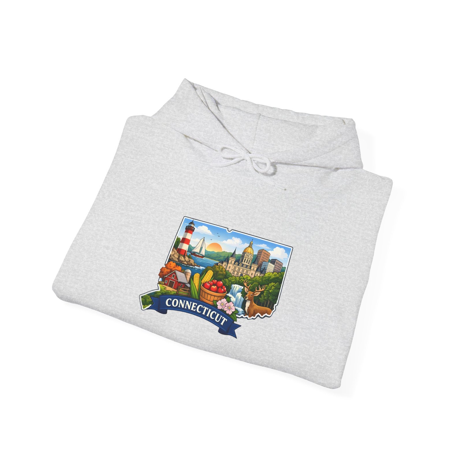 Connecticut Scenic Hoodie — State Map & Landmarks Sweatshirt - Image 12