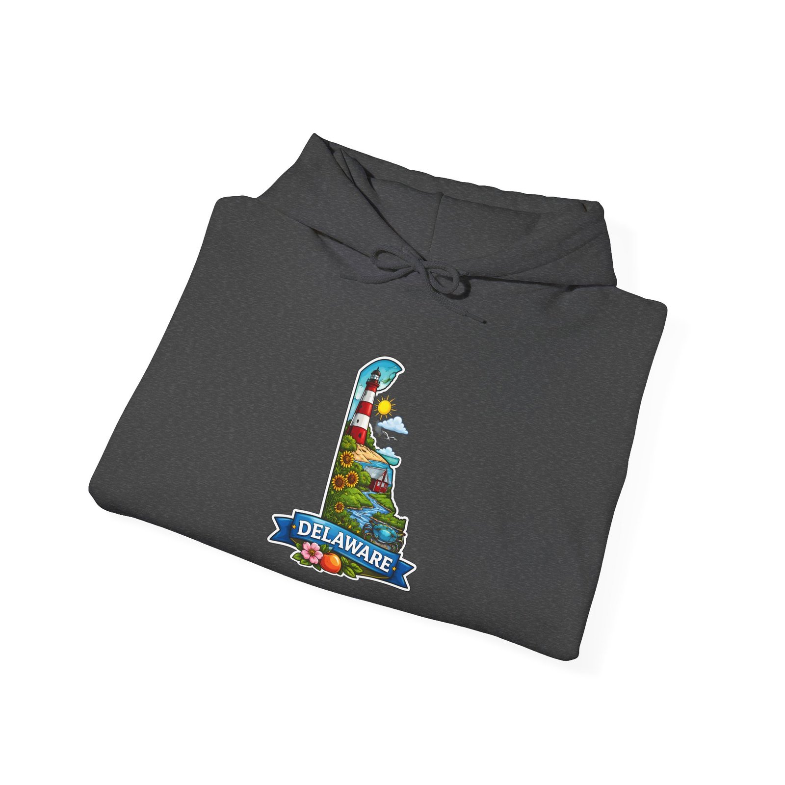 Delaware State Map Hoodie — Colorful Scenic Landmark Design - Image 32
