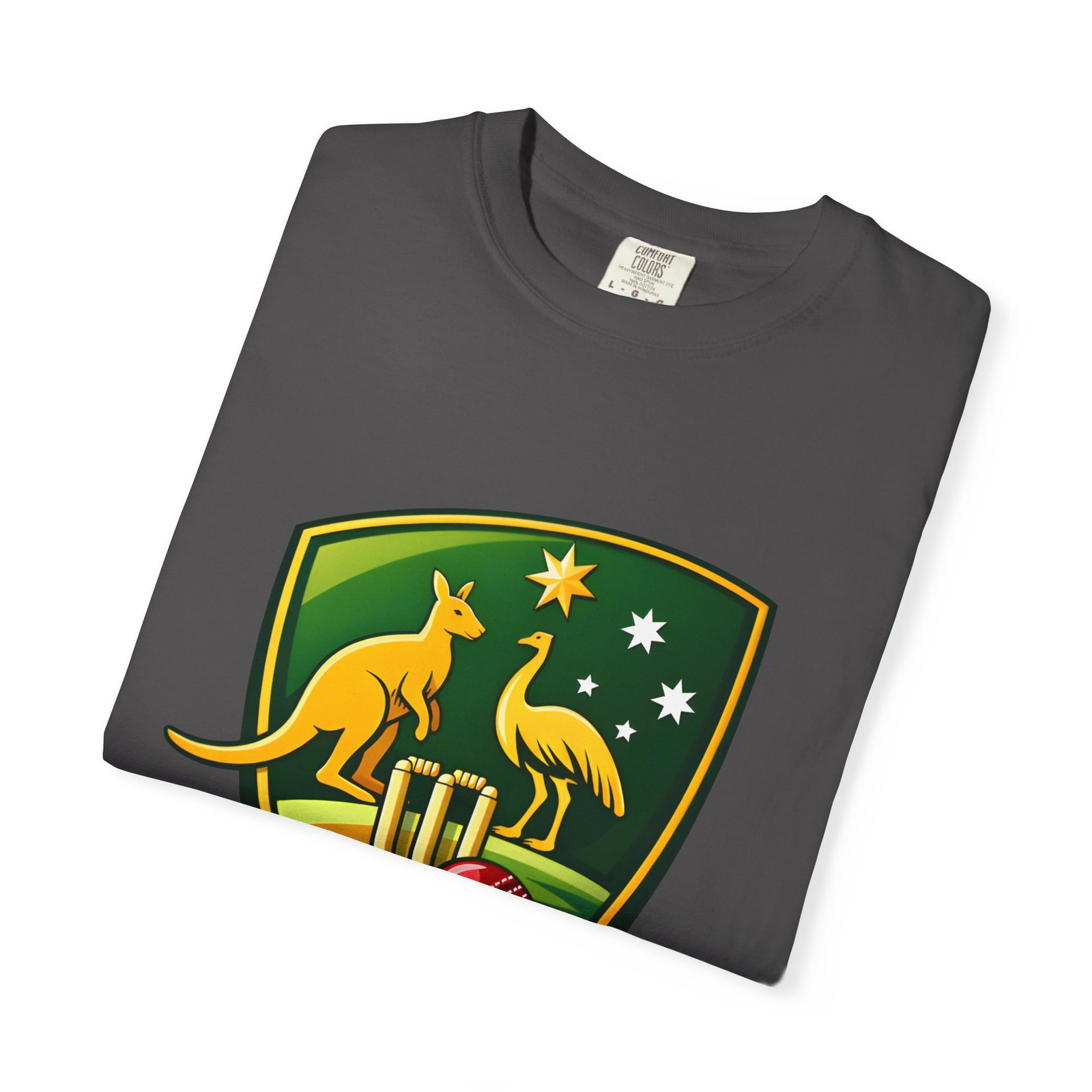 Australia Cricket Shield T-Shirt — Kangaroo & Emu Crest Tee - Image 47