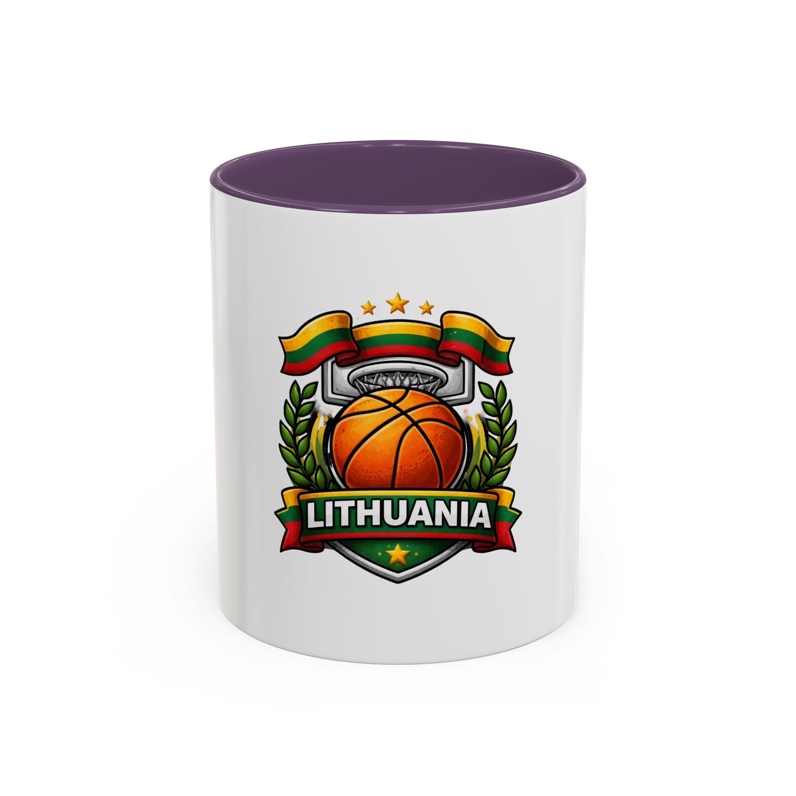 Lithuania Basketball Crest Accent Coffee Mug (11/15oz) - Image 61