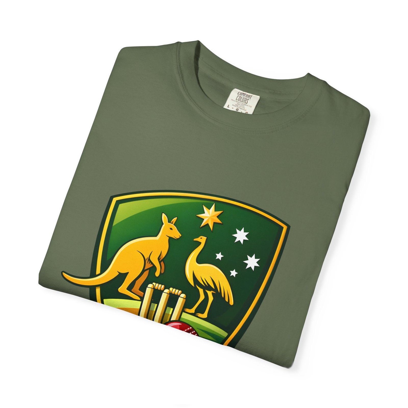 Australia Cricket Shield T-Shirt — Kangaroo & Emu Crest Tee - Image 39