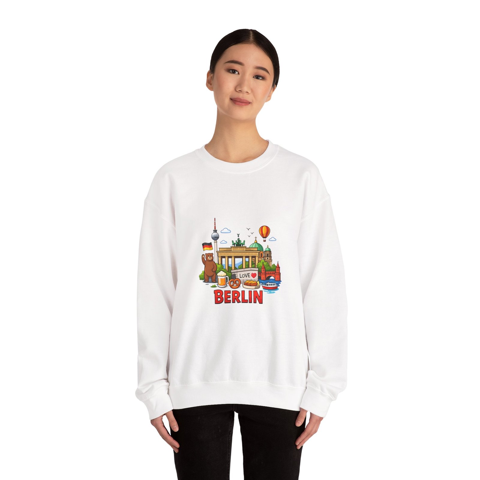 Berlin City Skyline Sweatshirt — Cute Landmark Map Tee with Brandenburger Gate & TV Tower - Image 4