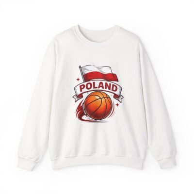 Poland Basketball Crewneck Sweatshirt — Polish Flag & Basketball Graphic
