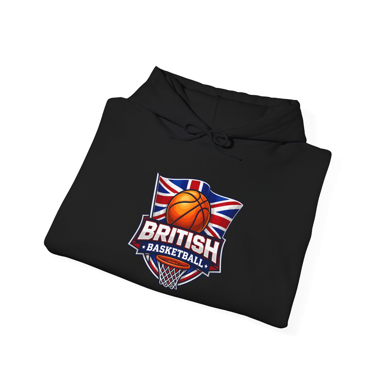 British Basketball Hoodie - Union Jack Basketball Logo Pullover - Image 19