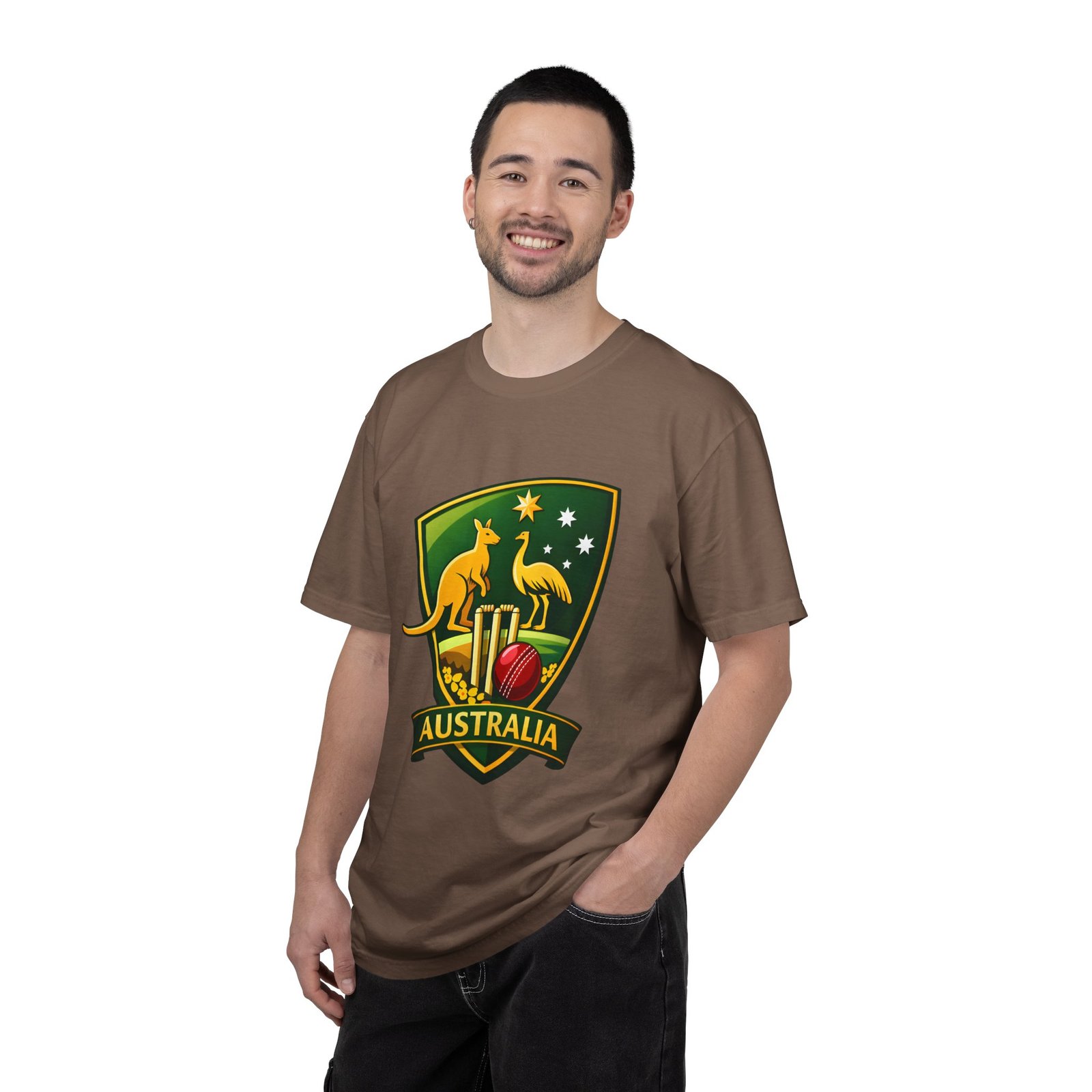 Australia Cricket Shield T-Shirt — Kangaroo & Emu Crest Tee - Image 28